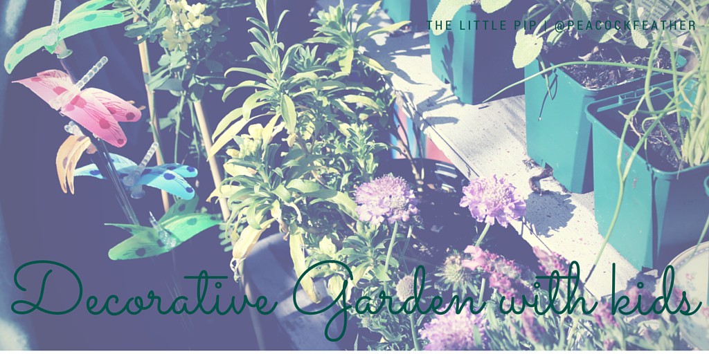 Decorative garden with kids